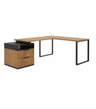 Computer desk corner LOFT, Oak Lancelot / Black order